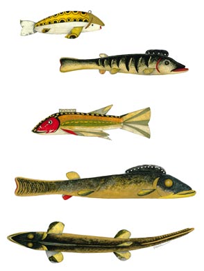 Antique Fish Decoy Series #3 watercolor